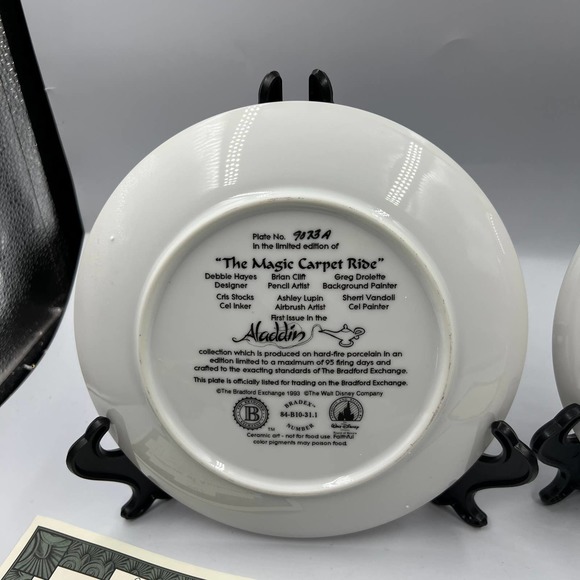 Bradford Exchange Porcelain Collector Plates 1-4 Disney Aladdin Jasmine Genie - Picture 7 of 12